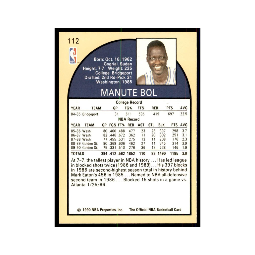 1990 Hoops Manute Bol Basketball Cards #112.0
