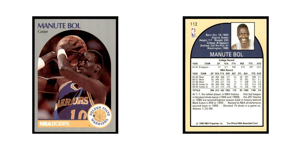 1990 Hoops Manute Bol Basketball Cards #112.0