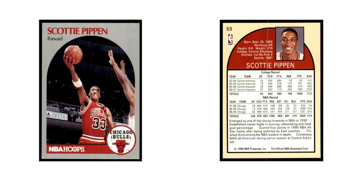 1990 Hoops Scottie Pippen Basketball Cards #69.0