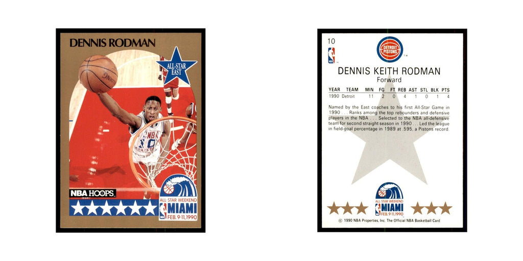 1990 Hoops Dennis Rodman Basketball Cards #10.0
