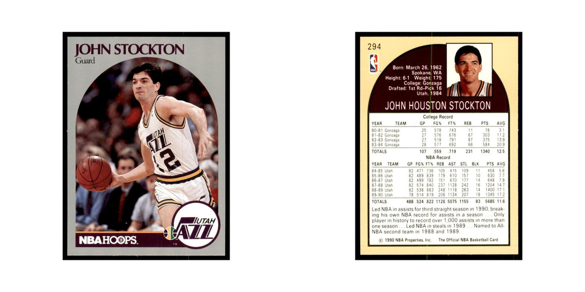 1990 Hoops John Stockton Basketball Cards #294.0