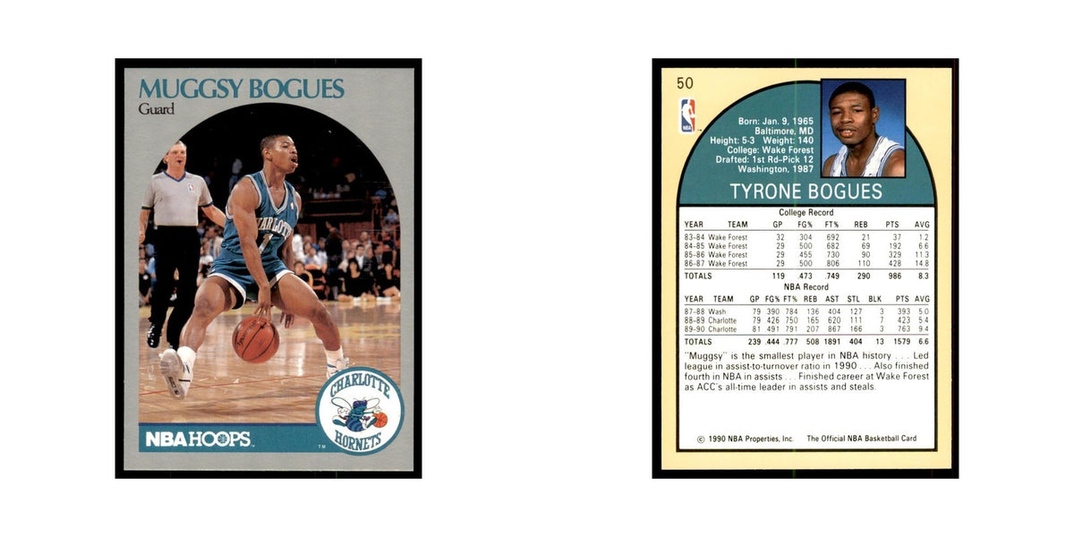 1990 Hoops Muggsy Bogues Basketball Cards #50.0