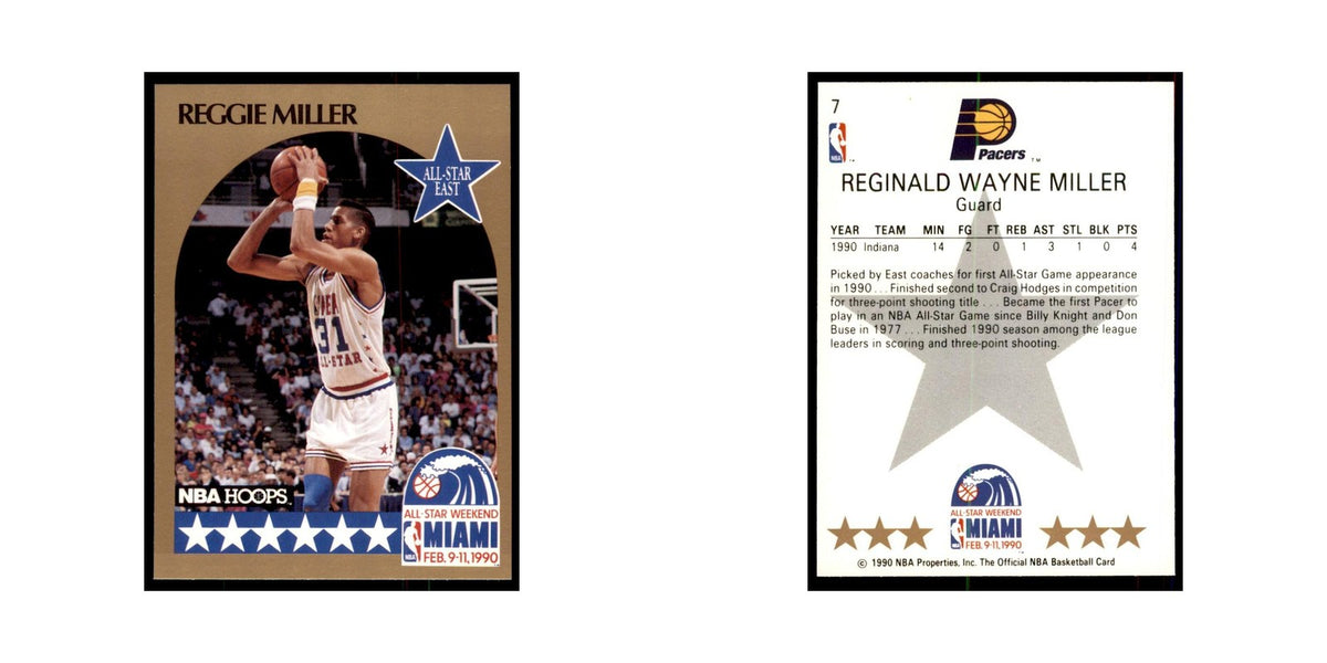 1990 Hoops Reggie Miller Basketball Cards #7.0