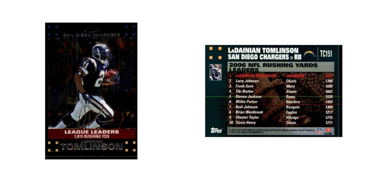 2007 Topps Chrome Ladainian Tomlinson Football Cards #TC151
