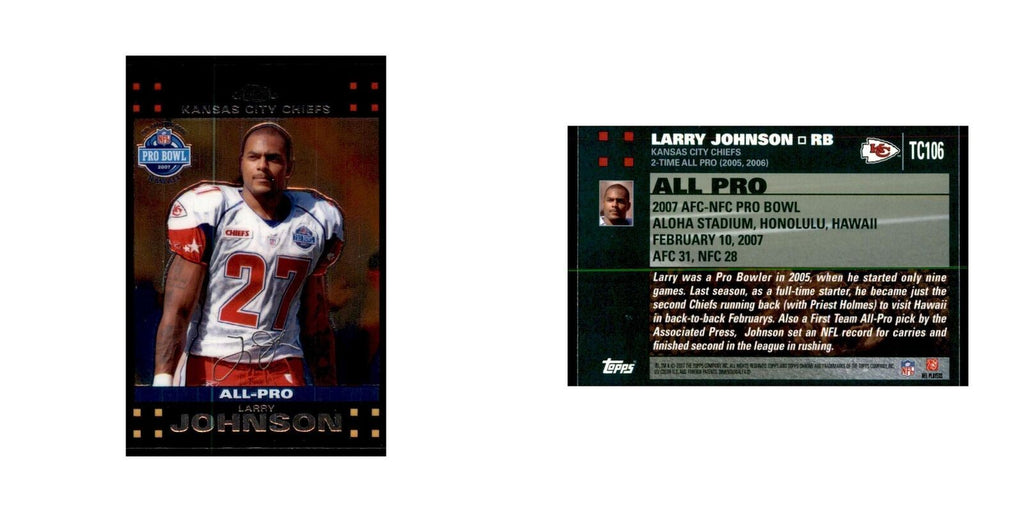 2007 Topps Chrome Larry Johnson Football Cards #TC106