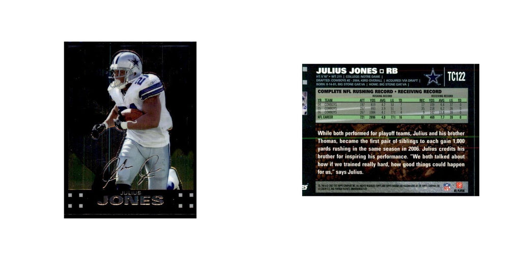 2007 Topps Chrome Julius Jones Football Cards #TC122