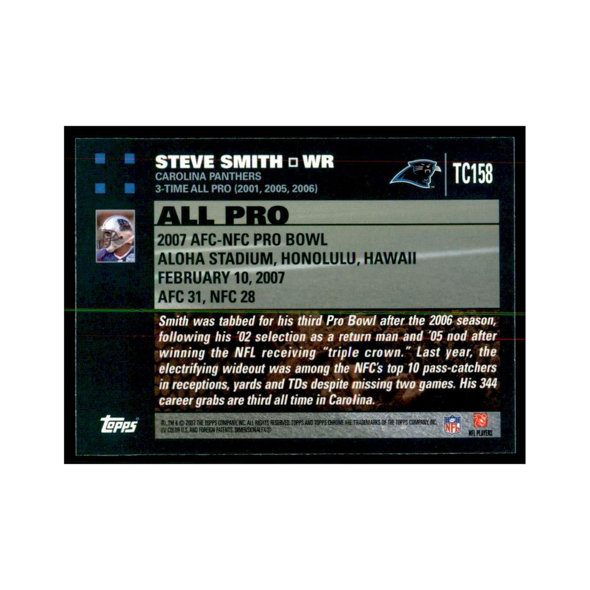 2007 Topps Chrome Steve Smith Football Cards #TC158