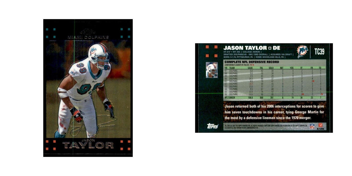 2007 Topps Chrome Jason Taylor Football Cards #TC39