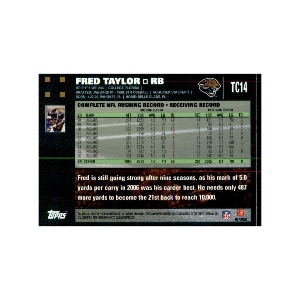 2007 Topps Chrome Fred Taylor Football Cards #TC14