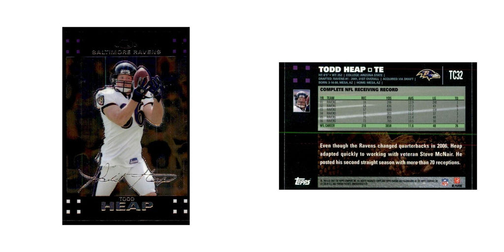 2007 Topps Chrome Todd Heap Football Cards #TC32