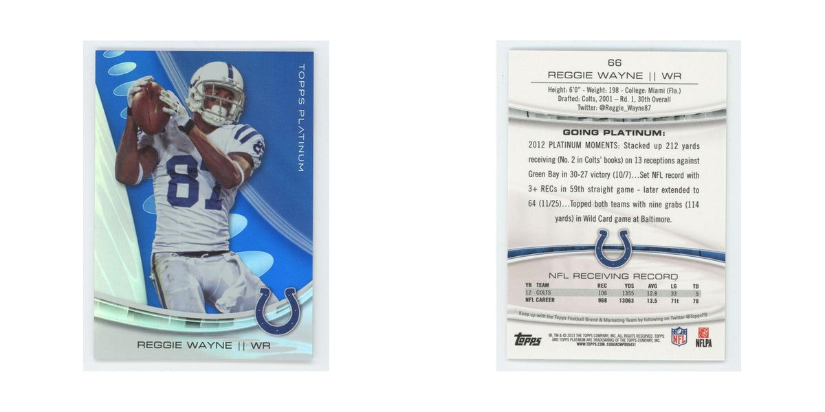 2013 Topps Platinum Reggie Wayne Colts #66