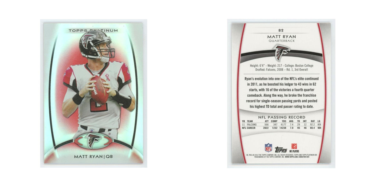2012 Topps Platinum Matt Ryan Falcons #82