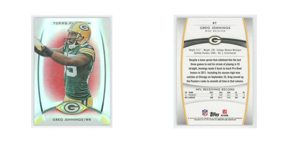 2012 Topps Platinum Greg Jennings Packers #87