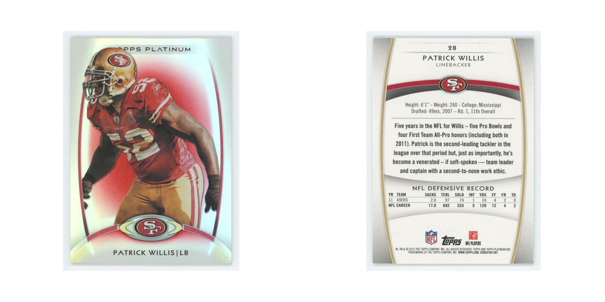 2012 Topps Platinum Patrick Willis 49ers #28