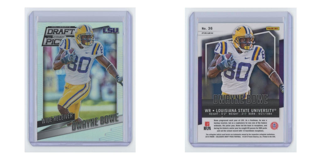 2015 Panini Prizm Collegiate Draft Picks Dwayne Bowe LSU Tigers #36