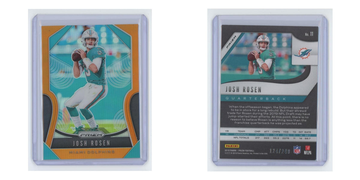 2019 Panini Prizm Orange Josh Rosen 124/249 Dolphins #11