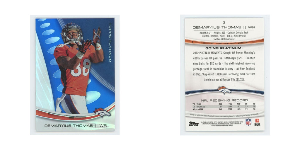 2013 Topps Platinum Demaryius Thomas Broncos #3