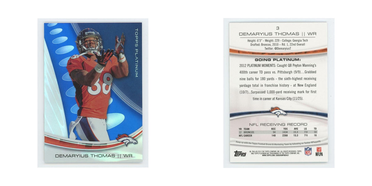 2013 Topps Platinum Demaryius Thomas Broncos #3