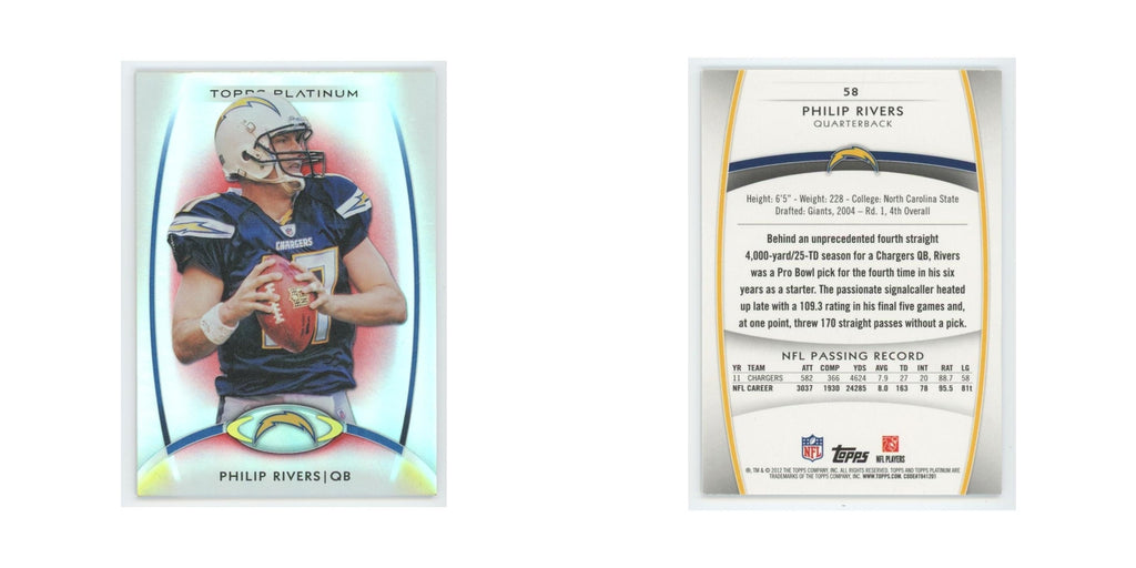 2012 Topps Platinum Philip Rivers San Diego Chargers #58