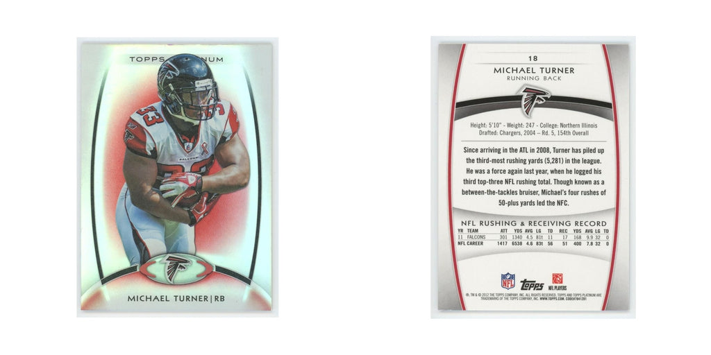 2012 Topps Platinum Michael Turner Falcons #18