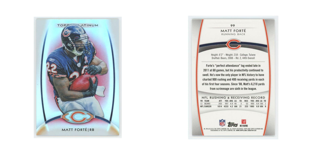 2012 Topps Platinum Matt Forte Bears #99