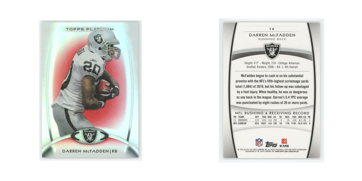 2012 Topps Platinum Darren McFadden Raiders #14