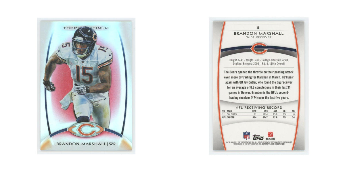 2012 Topps Platinum Brandon Marshall Bears #2