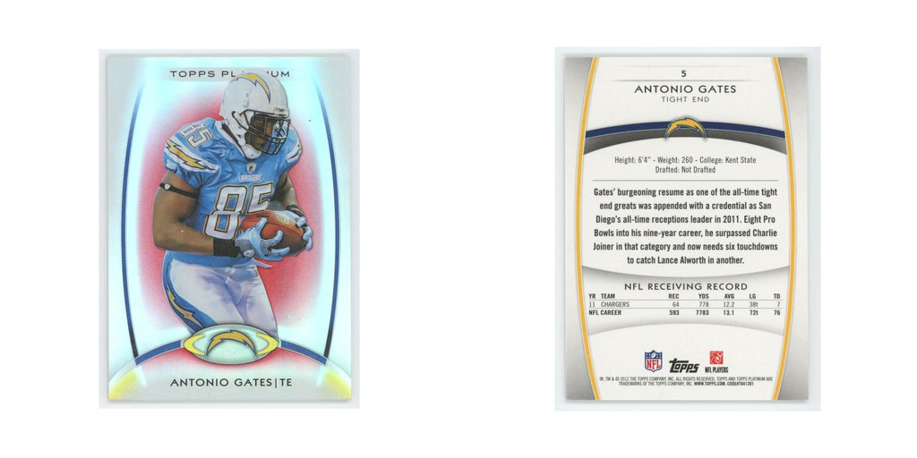 2012 Topps Platinum Antonio Gates San Diego Chargers #5