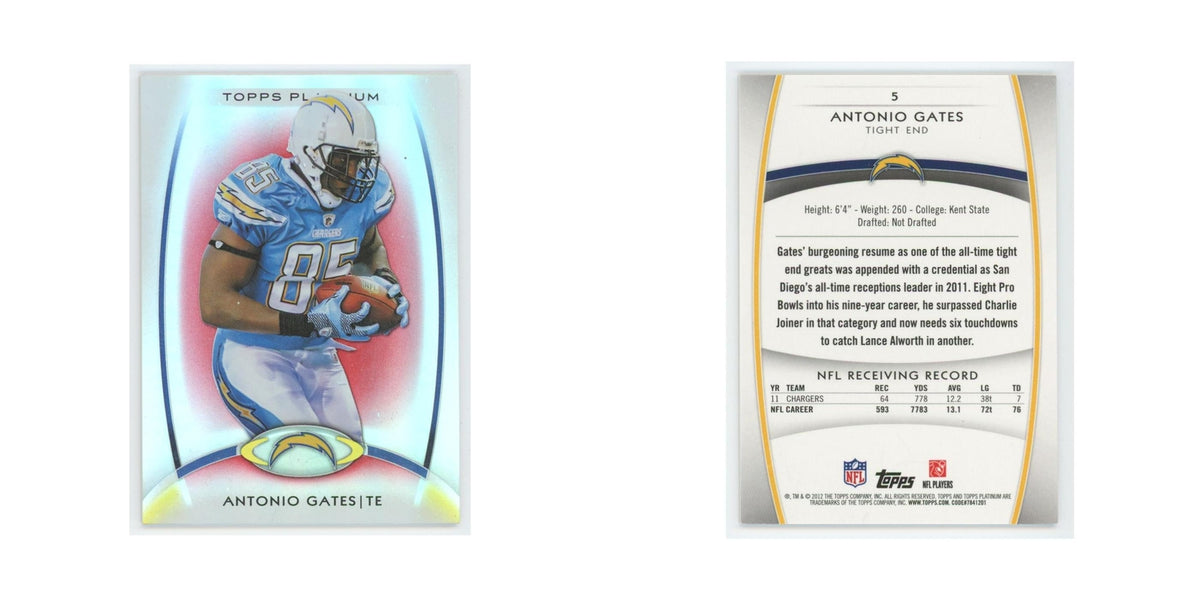 2012 Topps Platinum Antonio Gates San Diego Chargers #5