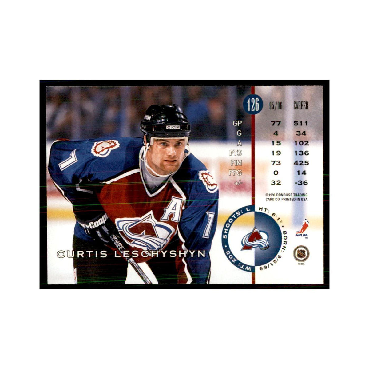 Curtis Leschyshyn 1996 Leaf #126 Hockey Cards Hockey Card NM
