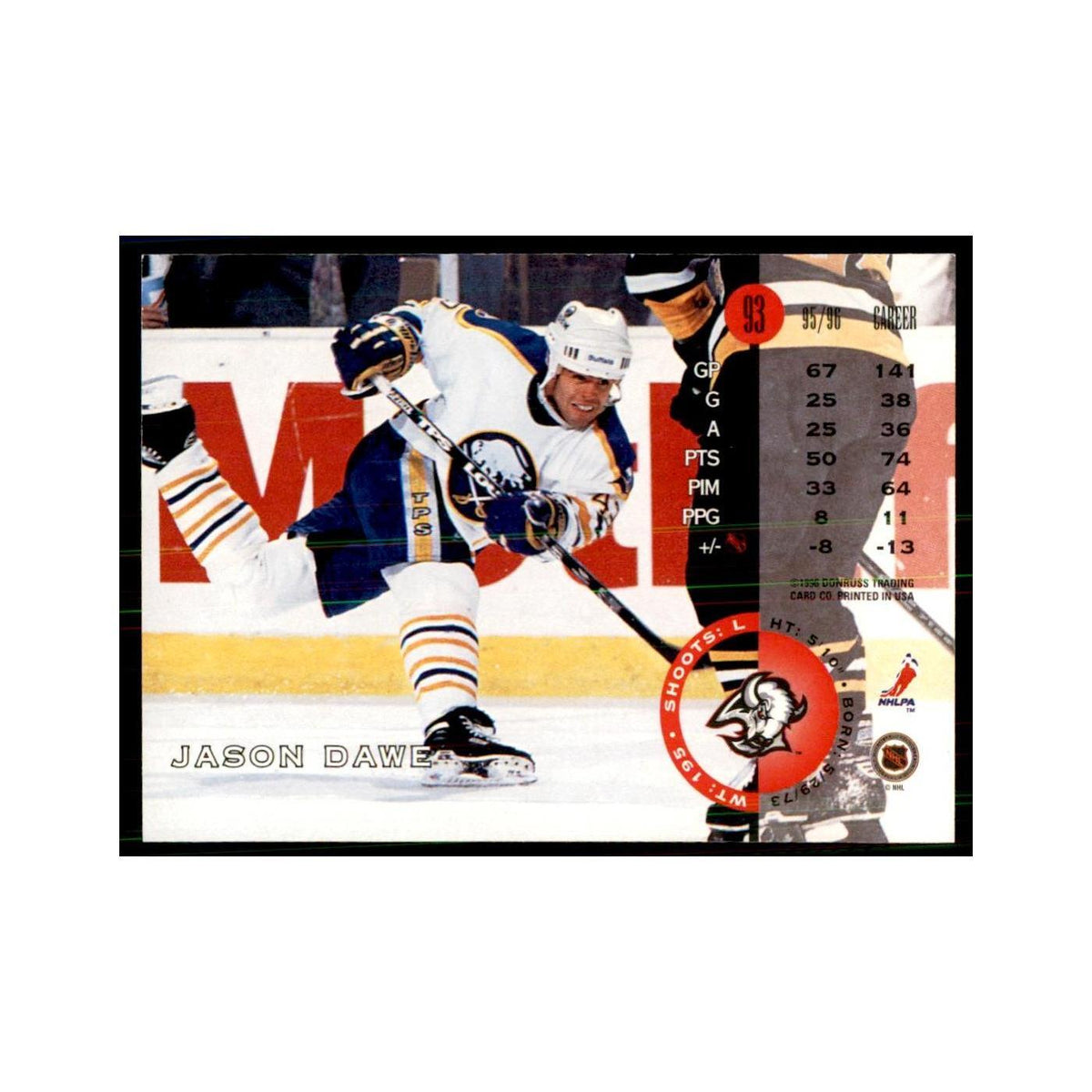 Jason Dawe 1996 Leaf #93 Hockey Cards Hockey Card NM