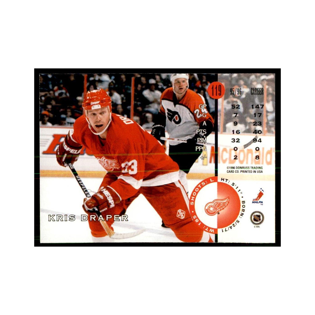 Kris Draper 1996 Leaf #119 Hockey Cards Hockey Card NM