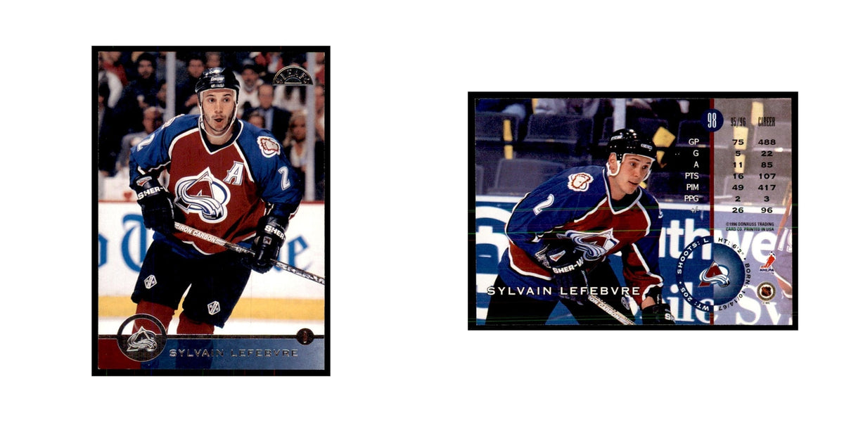Sylvain Lefebvre 1996 Leaf #98 Hockey Cards Hockey Card NM