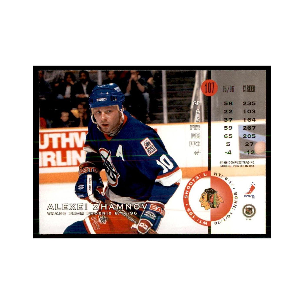Alexei Zhamnov 1996 Leaf #107 Hockey Cards Hockey Card NM