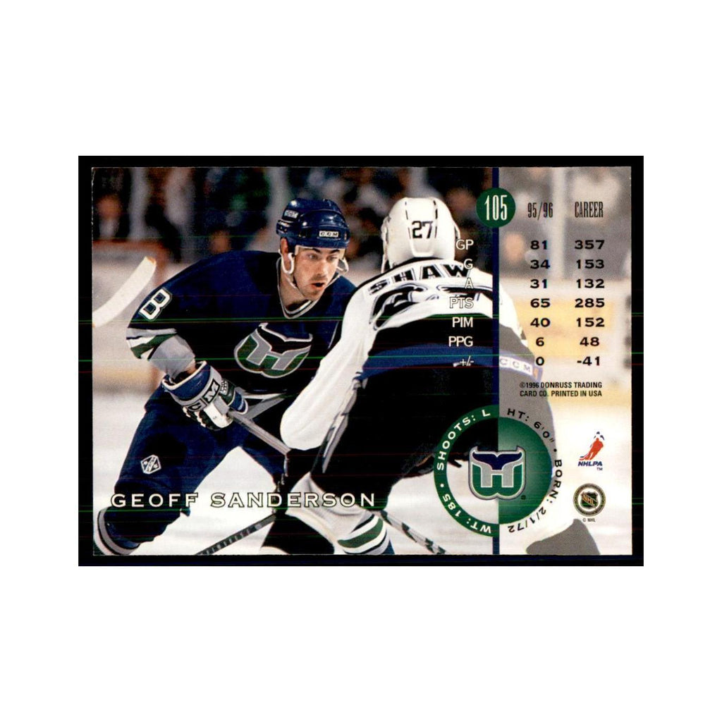 Geoff Sanderson 1996 Leaf #105 Hockey Cards Hockey Card NM