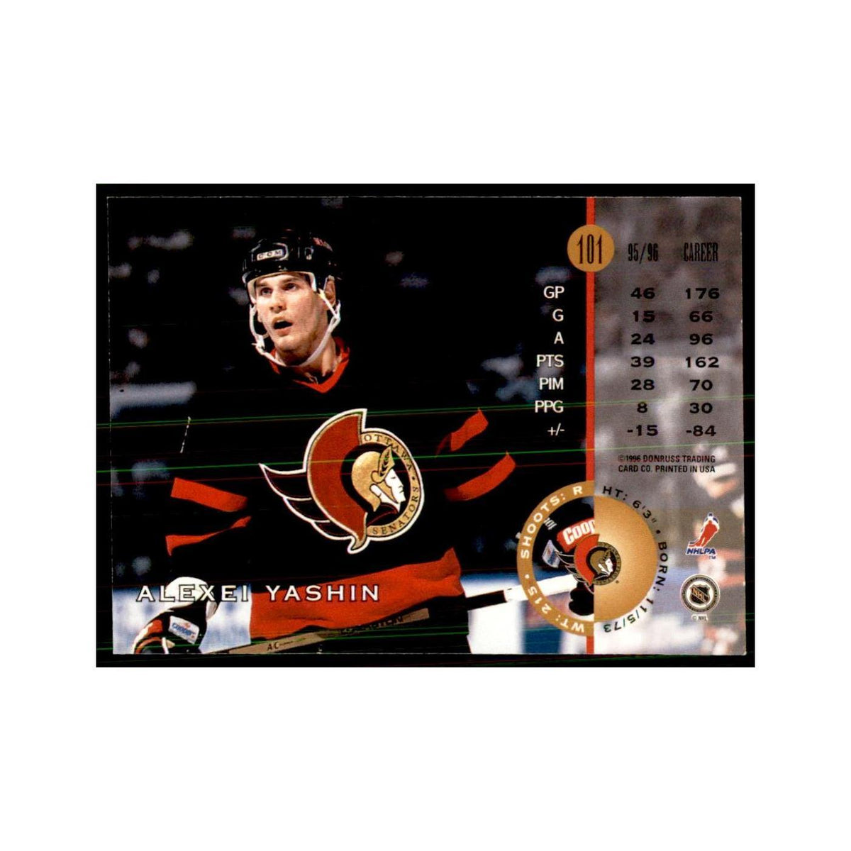 Alexei Yashin 1996 Leaf #101 Hockey Cards Hockey Card NM