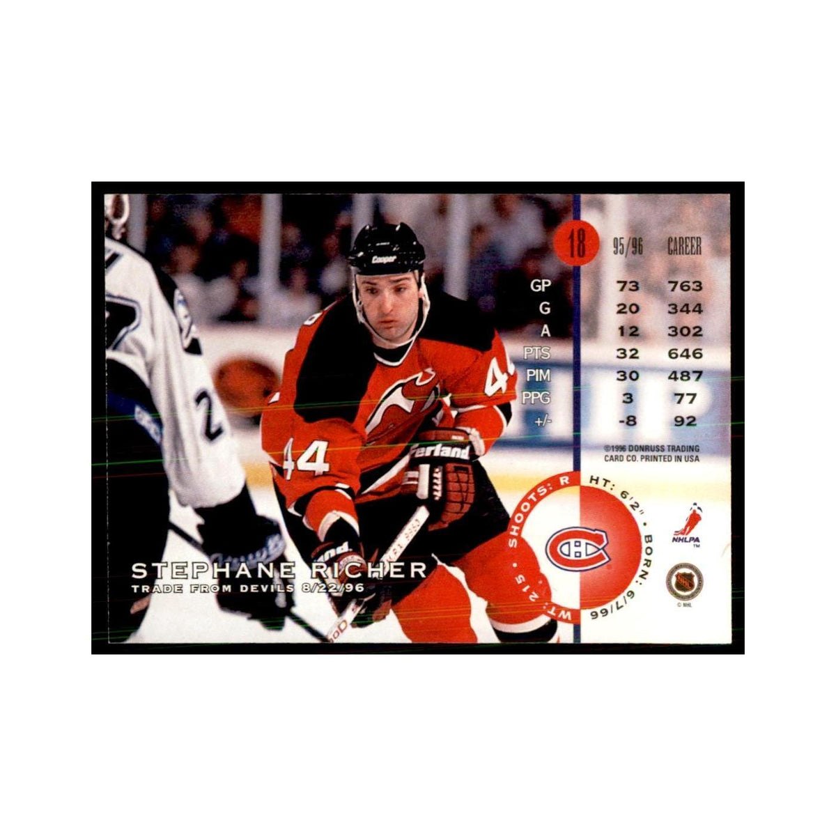 Stephane Richer 1996 Leaf #18 Hockey Cards Hockey Card NM