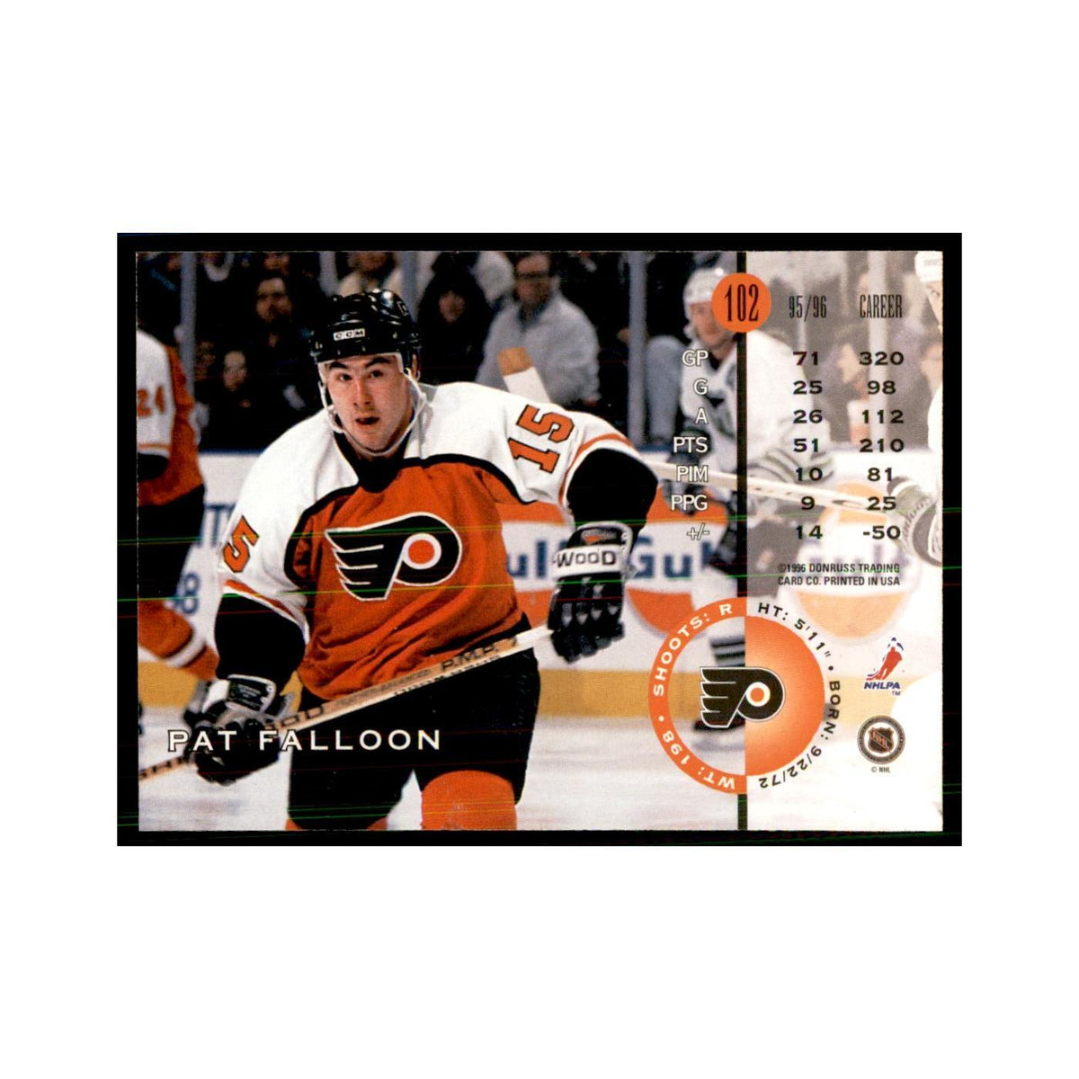 Pat Falloon 1996 Leaf #102 Hockey Cards Hockey Card NM