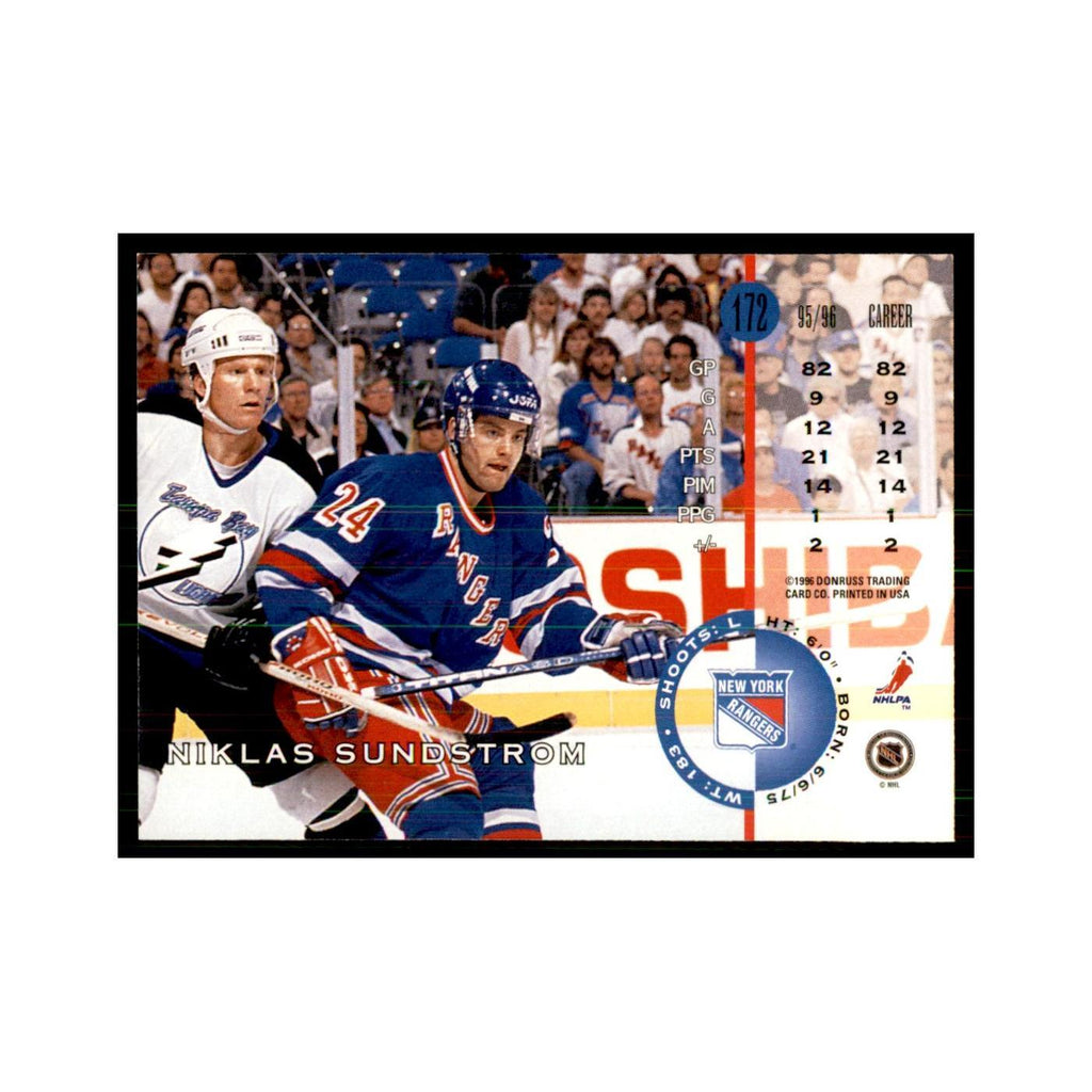 Niklas Sundstrom 1996 Leaf #172 Hockey Cards Hockey Card NM