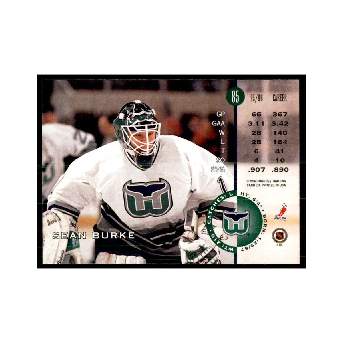Sean Burke 1996 Leaf #85 Hockey Cards Hockey Card NM