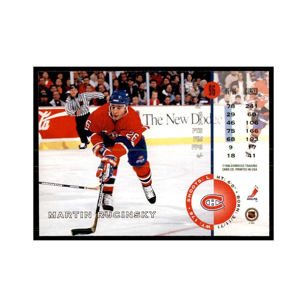 Martin Rucinsky 1996 Leaf #96 Hockey Cards Hockey Card NM