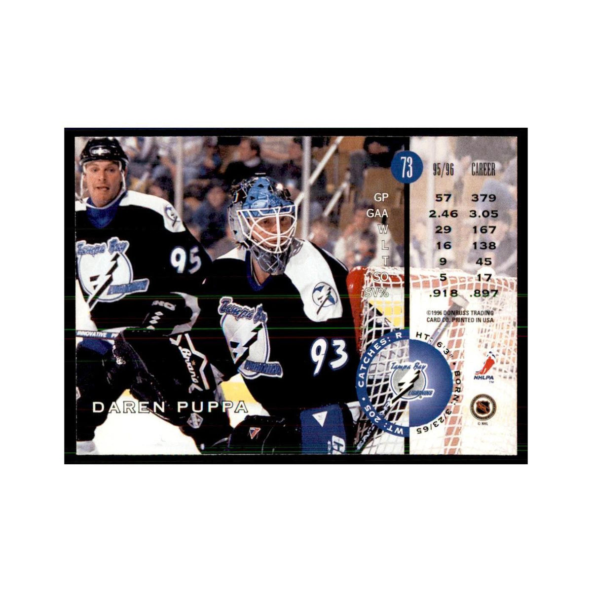 Daren Puppa 1996 Leaf #73 Hockey Cards Hockey Card NM