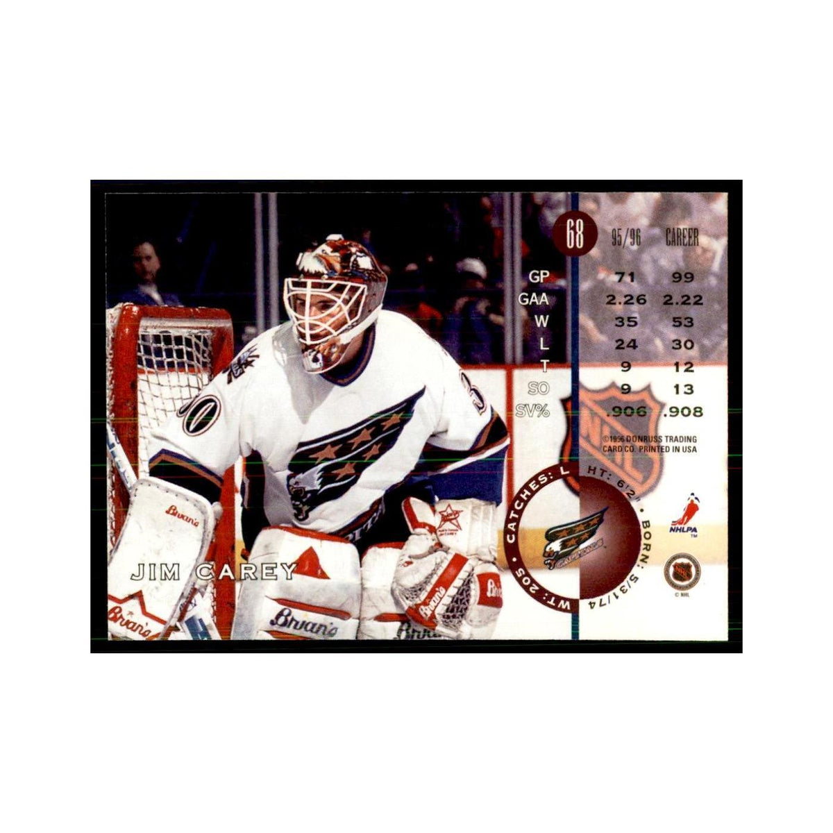 Jim Carey 1996 Leaf #68 Hockey Cards Hockey Card NM