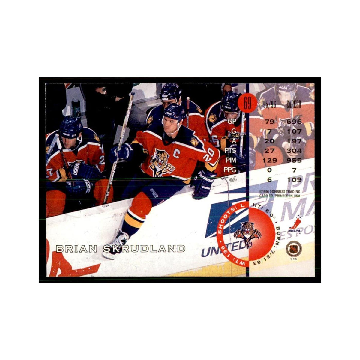 Brian Skrudland 1996 Leaf #69 Hockey Cards Hockey Card NM