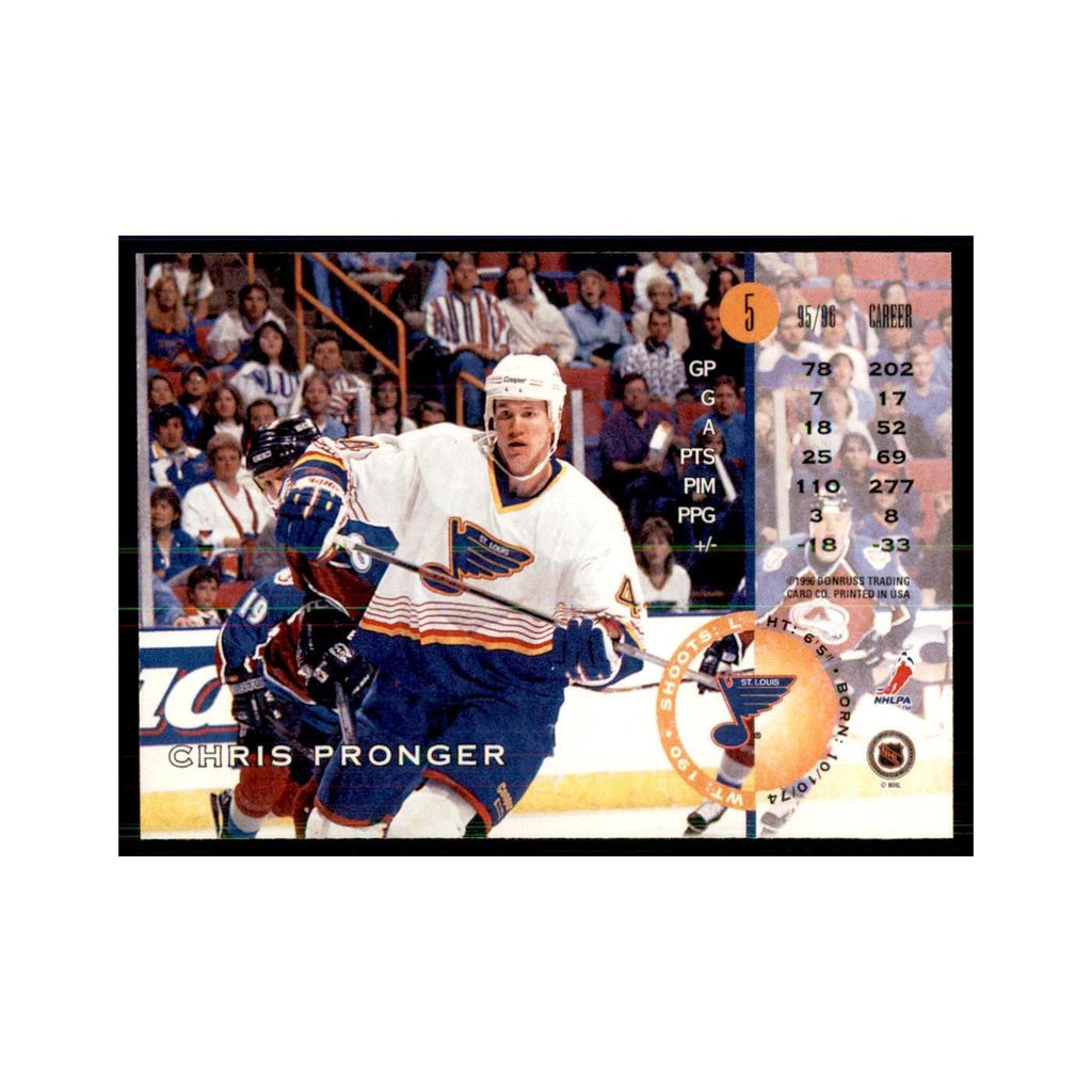Chris Pronger 1996 Leaf #5 Hockey Cards Hockey Card NM