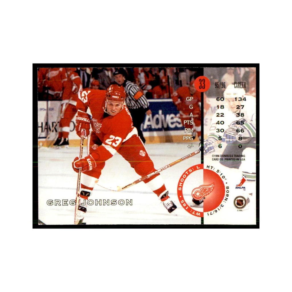 Greg Johnson 1996 Leaf #134 Hockey Cards Hockey Card NM