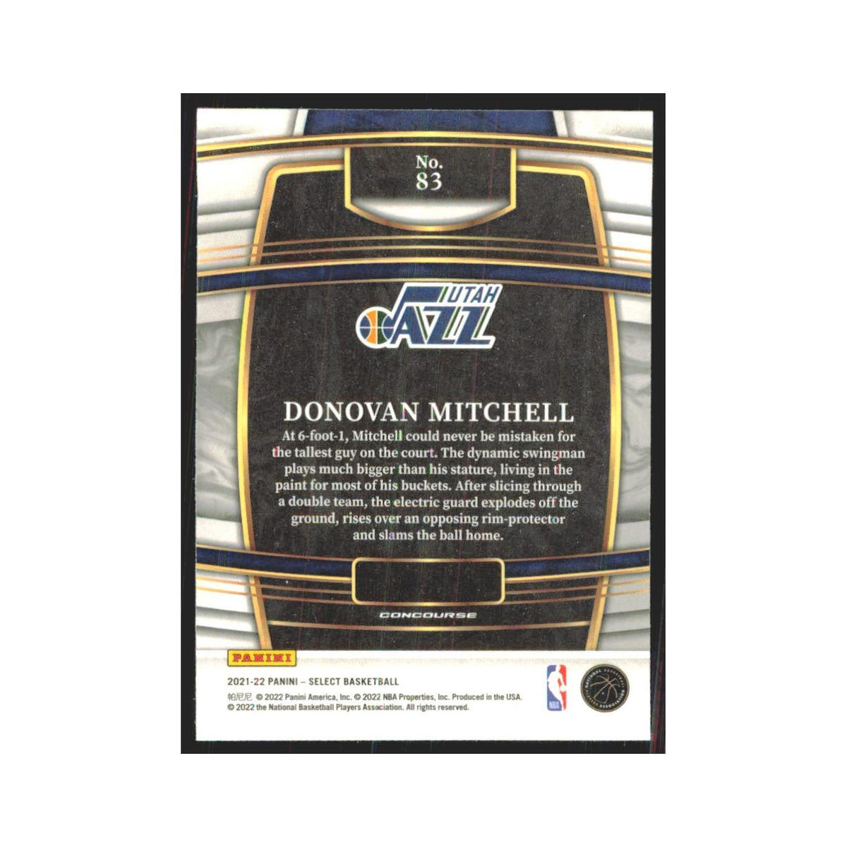 Donovan Mitchell 2021 Panini Select #83 Utaz Jazz Basketball Card NM