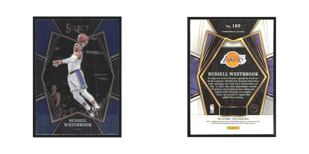 Russell Westbrook 2021 Panini Select #189 Los Angeles Lakers Basketball Card NM