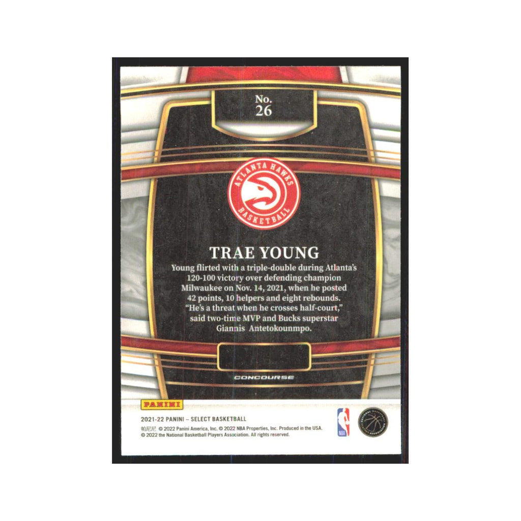 Trae Young 2021 Panini Select #26 Atlanta Hawks Basketball Card NM