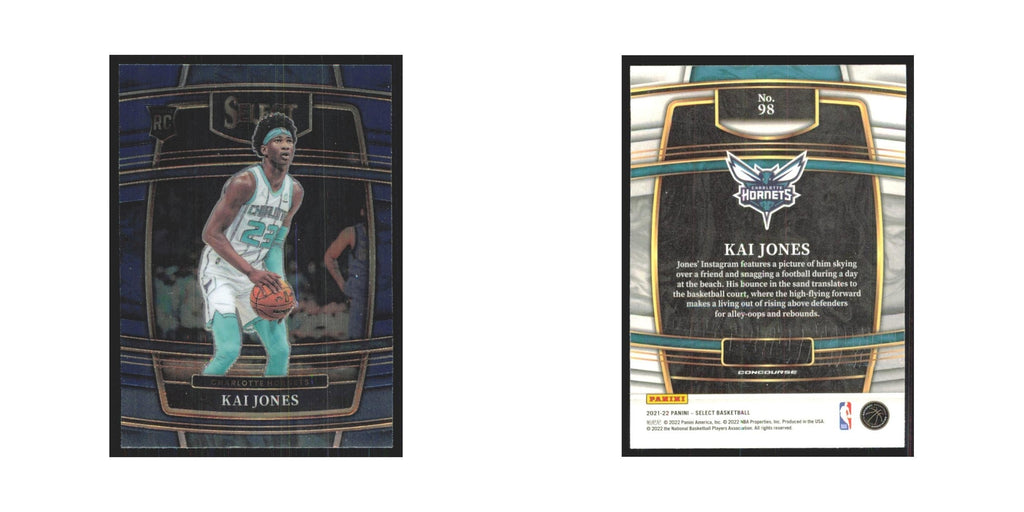 Kai Jones Rookie 2021 Panini Select #98 Charlotte Hornets Basketball Card NM
